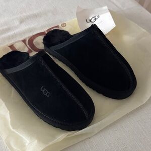 UGG Black Suede Slip-On Slippers